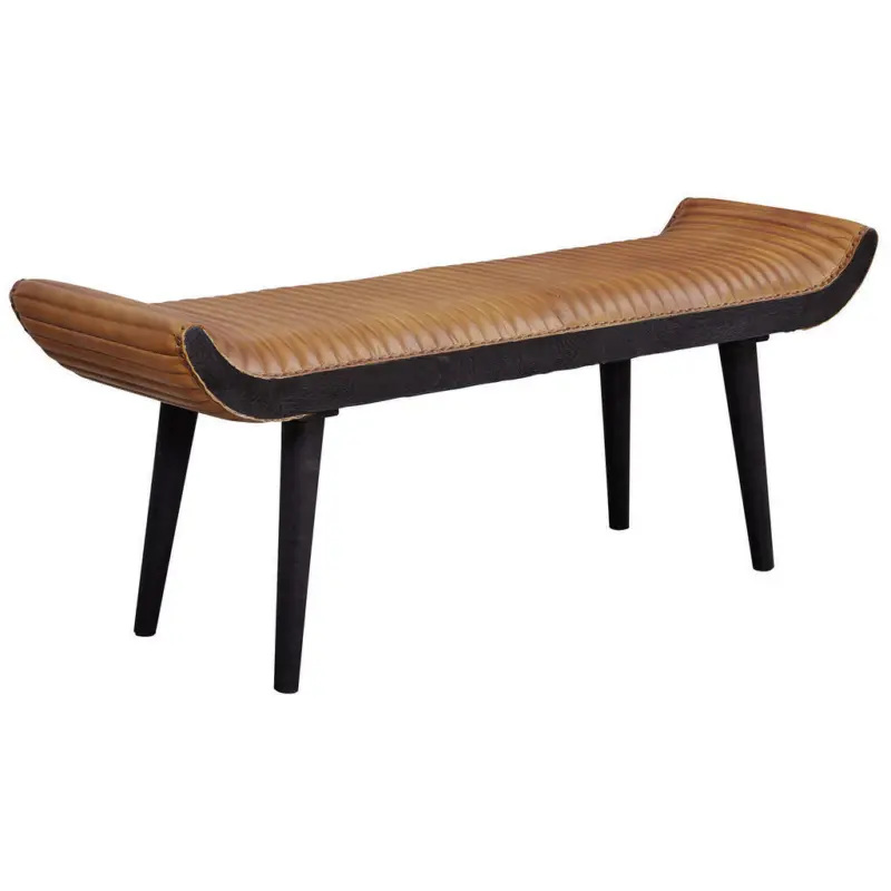 Mehrzweckbank in Leder Braun