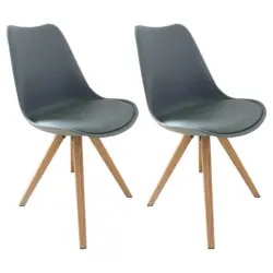 Stuhl-Set 2 Stück in Lederlook
