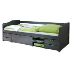 Stauraumbett 90/200 cm in Dunkelgrau