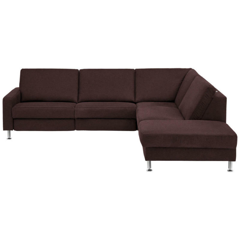 Ecksofa in Mikrofaser Dunkelbraun