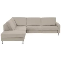 Ecksofa in Mikrofaser Beige