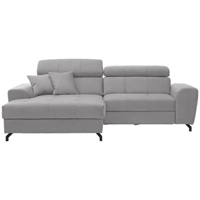 Ecksofa in Velours Hellgrau