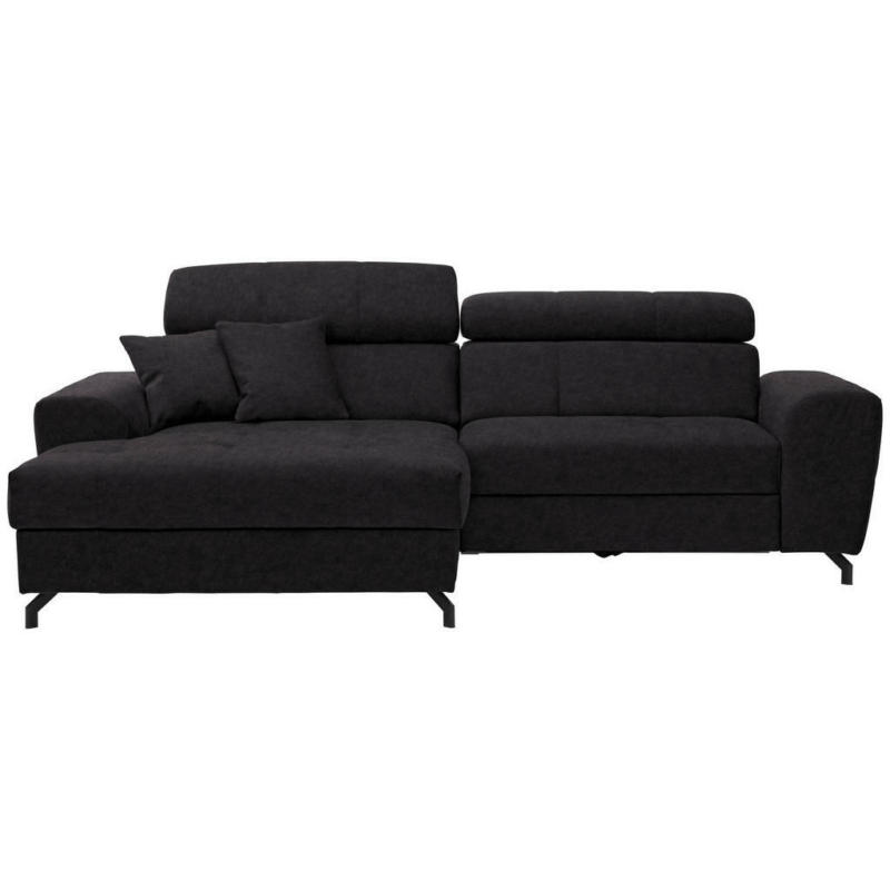 Ecksofa in Velours Graphitfarben