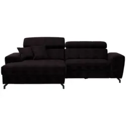 Ecksofa in Velours Aubergine