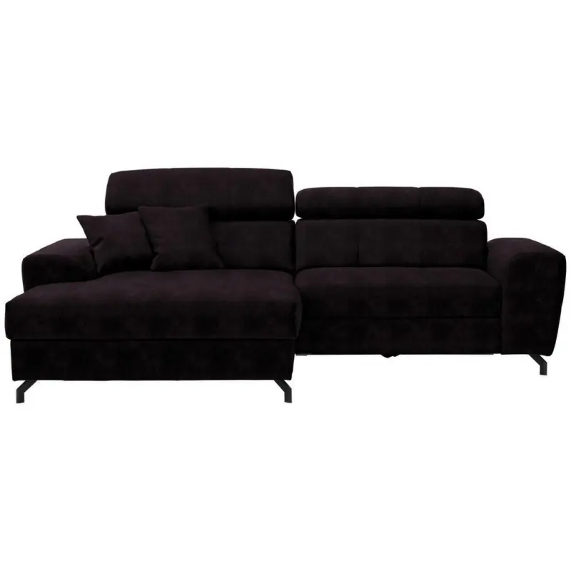Ecksofa in Velours Aubergine