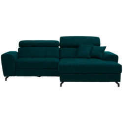 Ecksofa in Velours Petrol