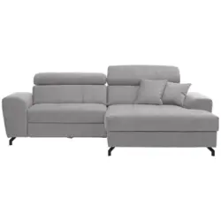 Ecksofa in Velours Hellgrau