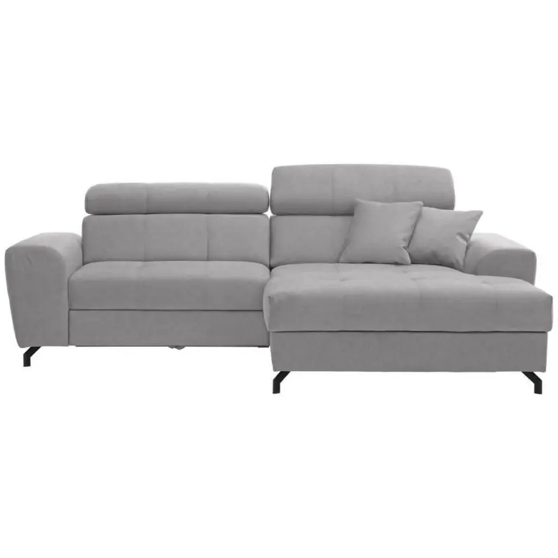 Ecksofa in Velours Hellgrau