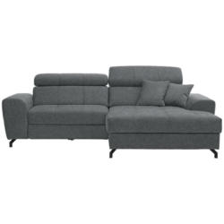 Ecksofa in Velours Grau