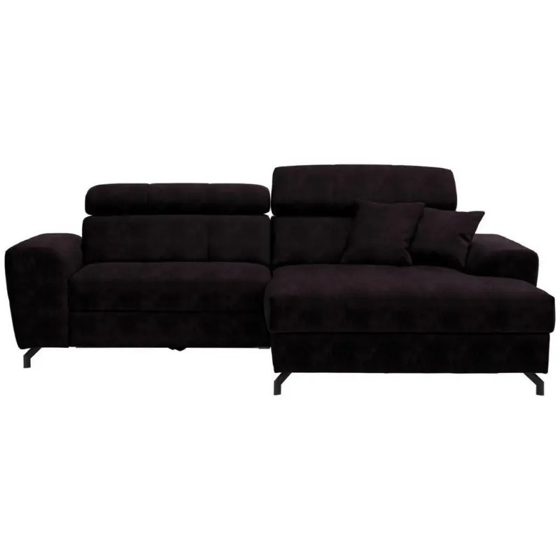 Ecksofa in Velours Aubergine