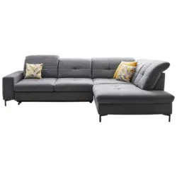 Ecksofa in Chenille Grau