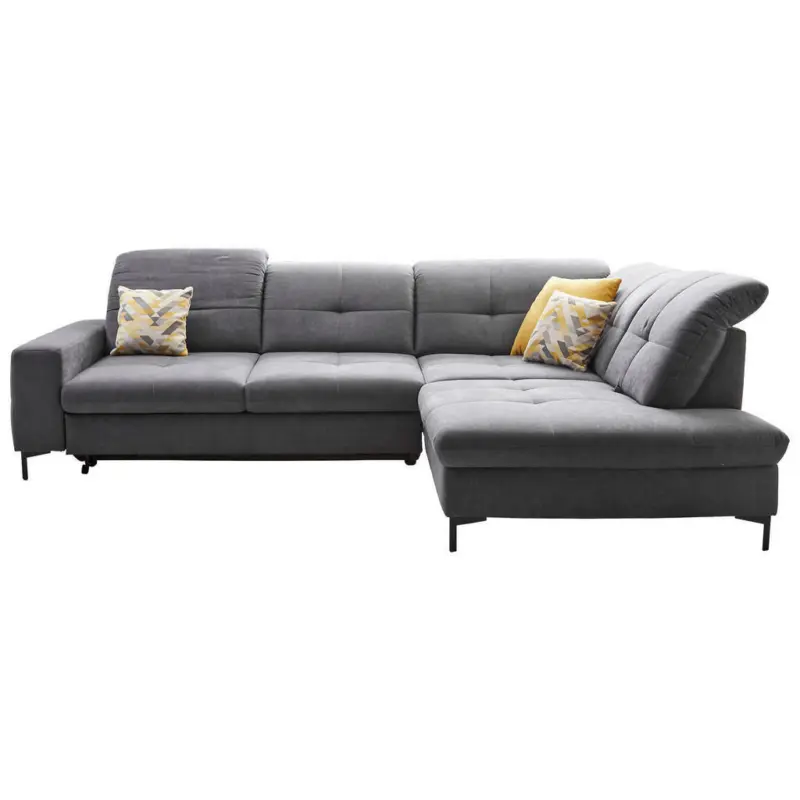 Ecksofa in Chenille Grau