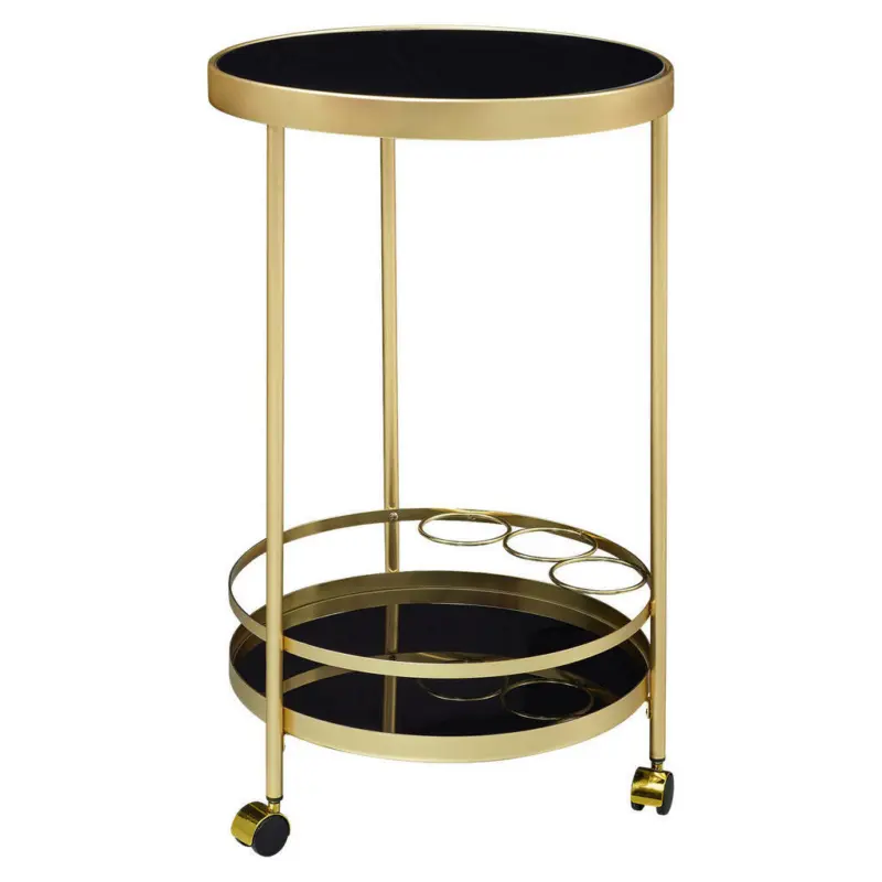 Servierwagen in Schwarz, Goldfarben