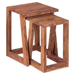 Beistelltischset in Holz 36/36/50 cm
