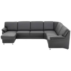 Wohnlandschaft in Echtleder Anthrazit