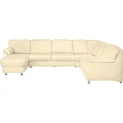 Wohnlandschaft in Echtleder Naturfarben