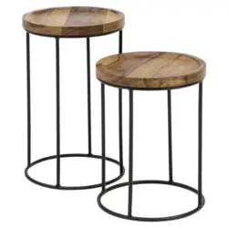 Beistelltischset in Holz 30,5/30,5/54 cm