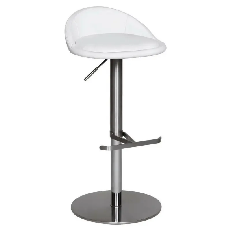 Barhocker in Textil Weiß