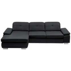 Ecksofa in Echtleder Anthrazit