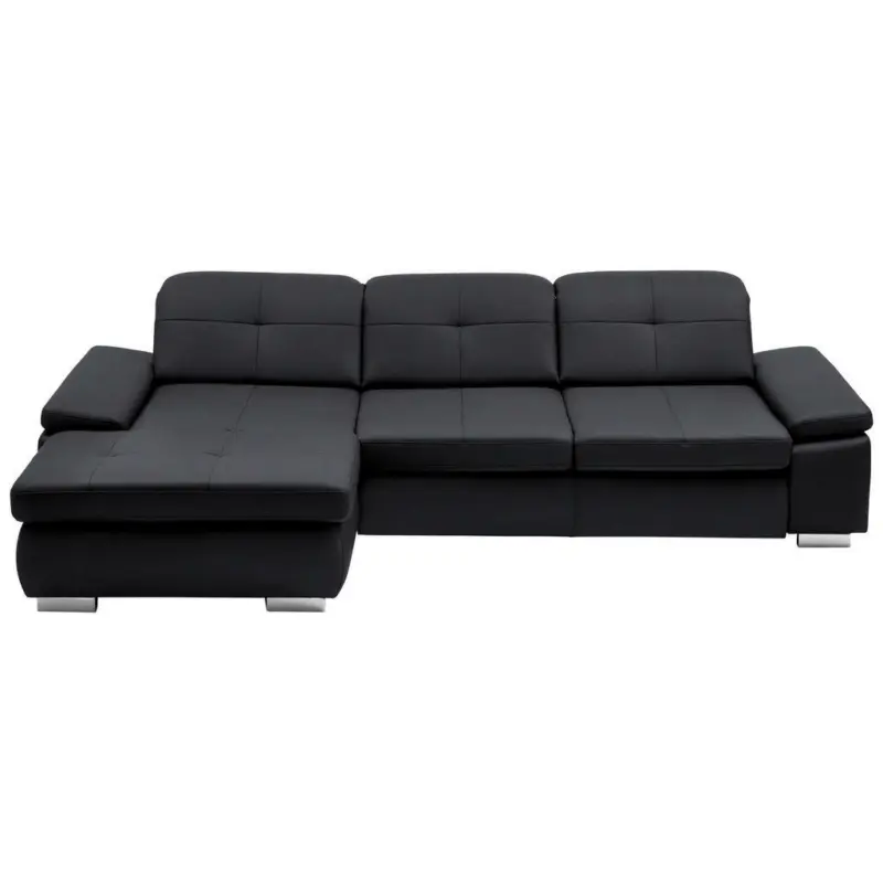 Ecksofa in Echtleder Anthrazit