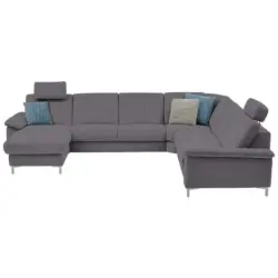 Wohnlandschaft in Chenille Grau