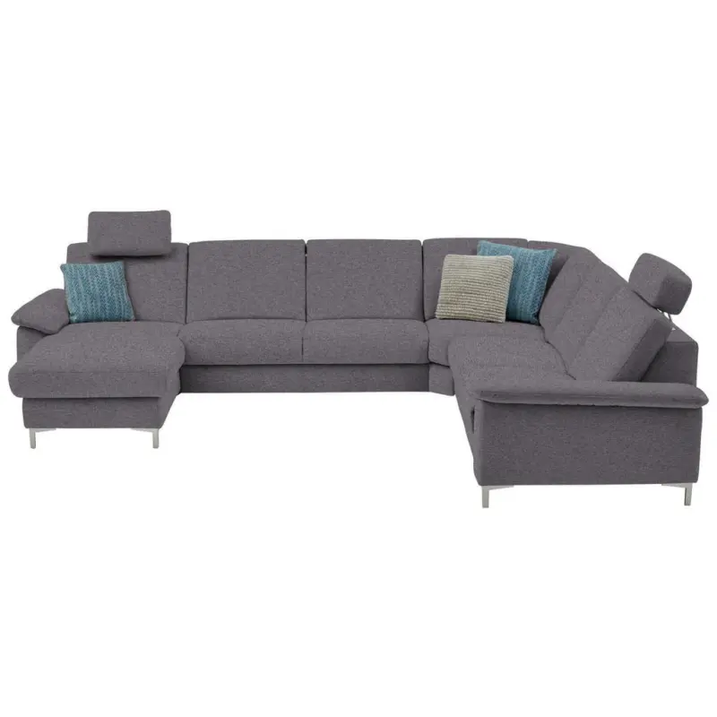 Wohnlandschaft in Chenille Grau