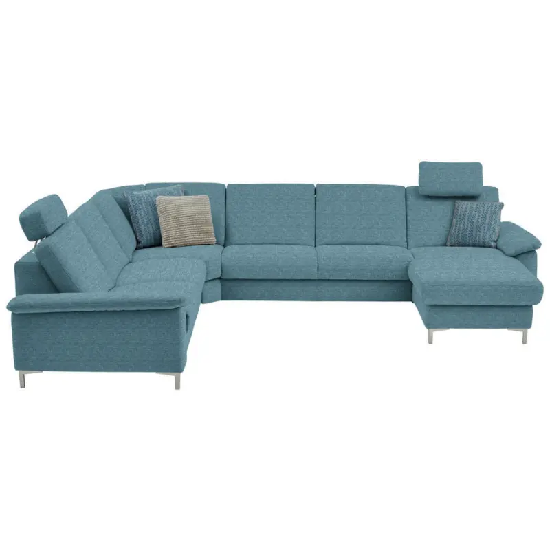 Wohnlandschaft in Chenille Blau