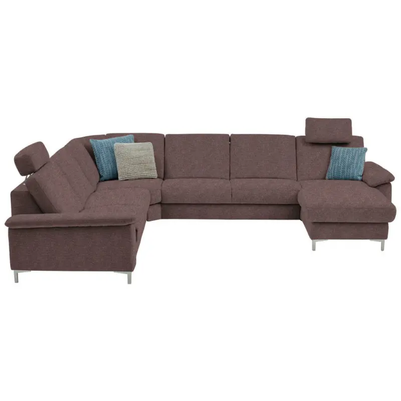 Wohnlandschaft in Chenille Braun
