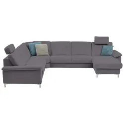 Wohnlandschaft in Chenille Grau