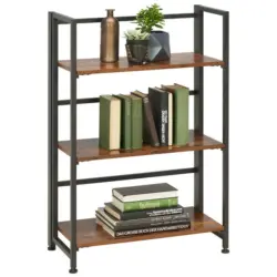 Regal 60/93/30 cm Schwarz, Walnussfarben