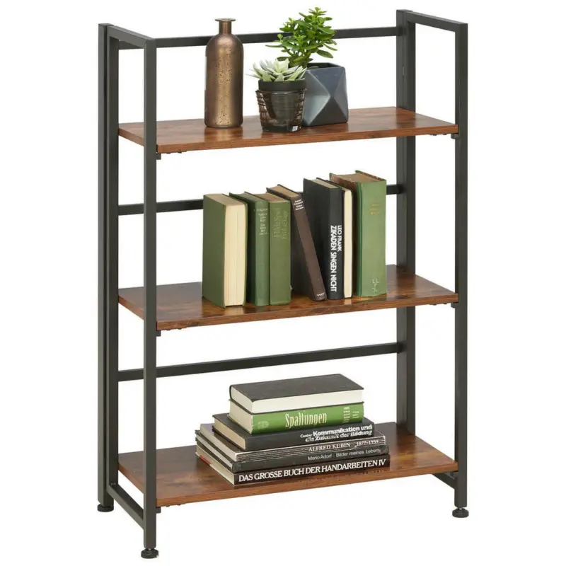 Regal 60/93/30 cm Schwarz, Walnussfarben