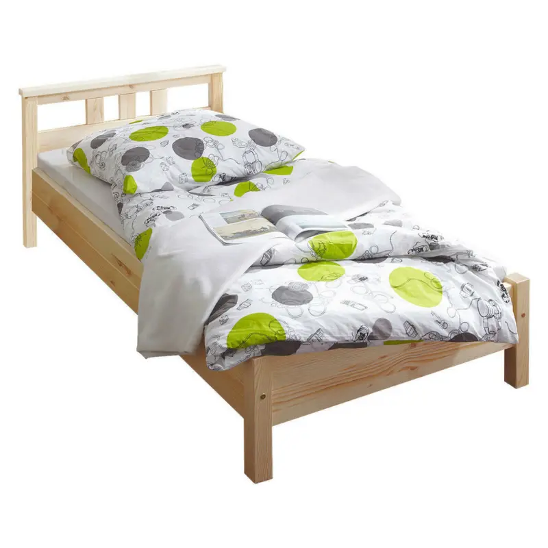 Bett 100/200 cm in Kieferfarben