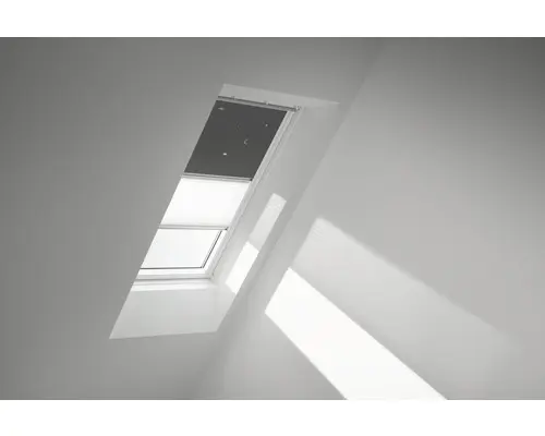 VELUX Vorteils-Set Verdunkelungsrollo Kids Mobile und Faltstore Plissee weiß manuell Rahmen weiß DFD SK10 4665SWL