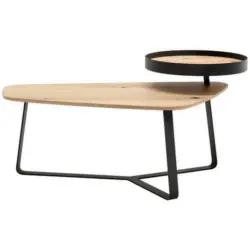 Couchtisch in Holz, Metall 110/71,1/40-53,5 cm