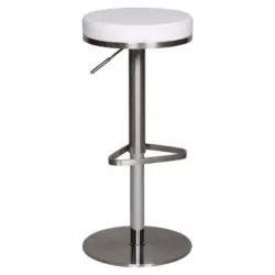 Barhocker in Textil Wei&szlig;