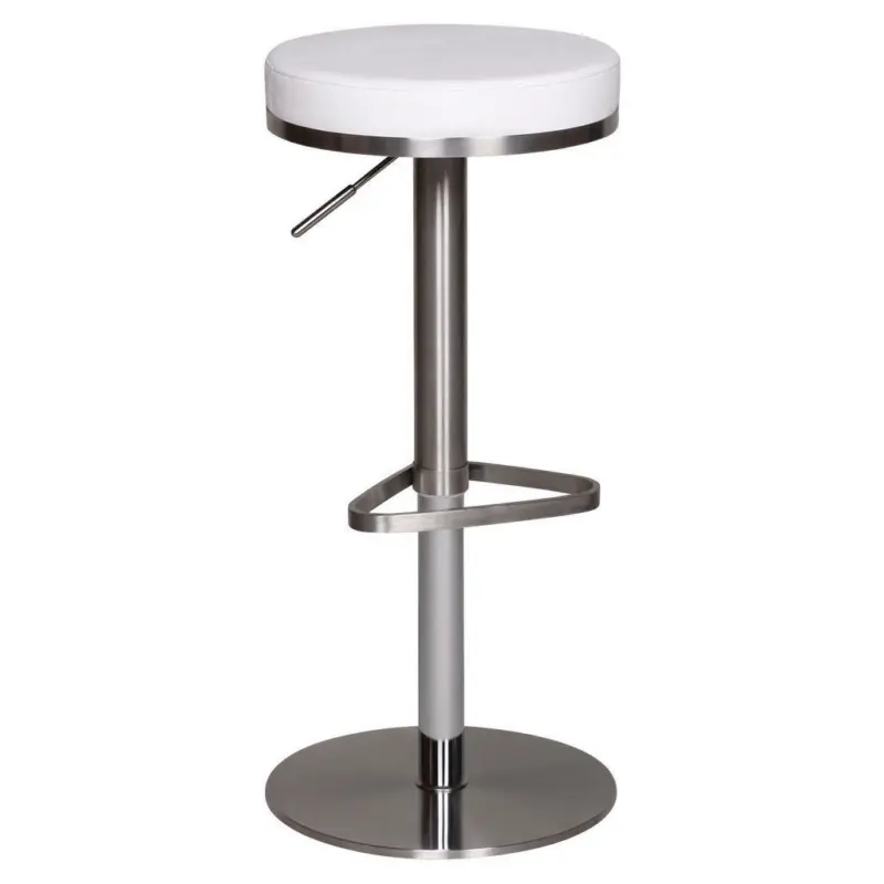 Barhocker in Textil Wei&szlig;