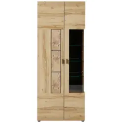 Vitrine in Graphitfarben, Kernbuche