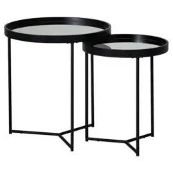 Beistelltischset in Glas 45,5/45,5/50,5 cm