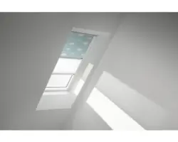 VELUX Vorteils-Set Verdunkelungsrollo Kids Blauer Himmel und Faltstore Plissee weiß manuell Rahmen weiß DFD MK06 4660SWL