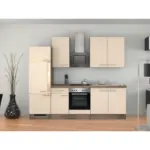 XXXLutz Lauterach - Ihr Möbelhaus bei Bregenz Küchenblock 270 cm in Eichefarben, Edelstahlfarben, Magnolie