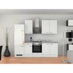 XXXLutz Langenrohr - Ihr Möbelhaus in Langenrohr Küchenblock 270 cm in Grau, Weiß, Edelstahlfarben