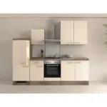 XXXLutz Lauterach - Ihr Möbelhaus bei Bregenz Küchenblock 270 cm in Eichefarben, Edelstahlfarben, Magnolie