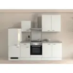 XXXLutz Lauterach - Ihr Möbelhaus bei Bregenz Küchenblock 270 cm in Grau, Weiß, Edelstahlfarben