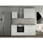 XXXLutz Wels - Ihr Möbelhaus in Wels Küchenblock 210 cm in Grau, Weiß, Edelstahlfarben