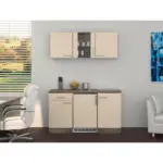 XXXLutz Lauterach - Ihr M&ouml;belhaus bei Bregenz Minik&uuml;che 150 cm in Eichefarben, Edelstahlfarben, Magnolie