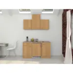 XXXLutz Lauterach - Ihr M&ouml;belhaus bei Bregenz Minik&uuml;che 150 cm in Creme, Buchefarben