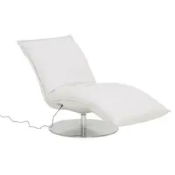 Relaxliege in Echtleder Creme