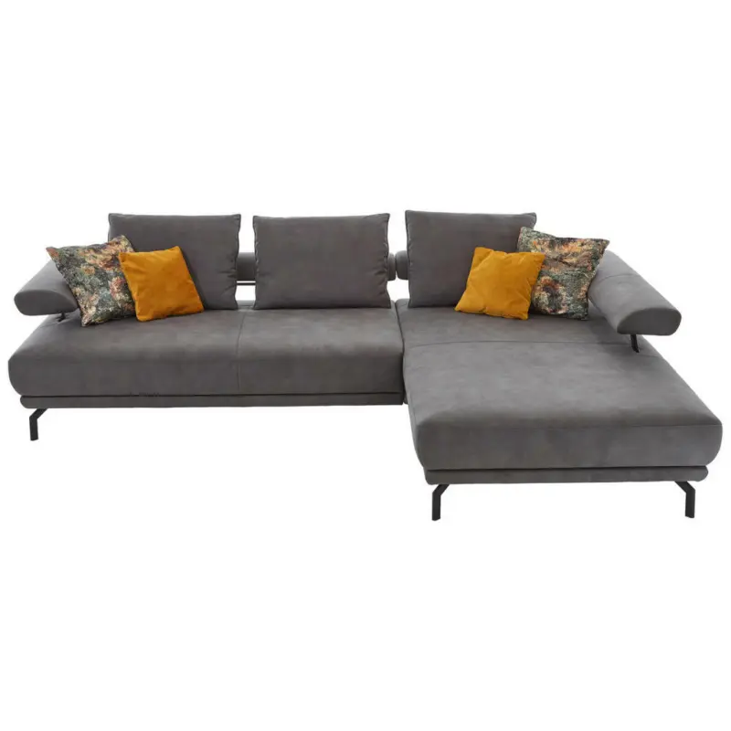 Ecksofa in Mikrofaser Anthrazit