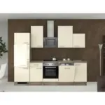 XXXLutz Lauterach - Ihr M&ouml;belhaus bei Bregenz K&uuml;chenblock 280 cm in Eichefarben, Edelstahlfarben, Magnolie