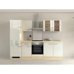 Küchenblock 270 cm in Akaziefarben, Perlmutt